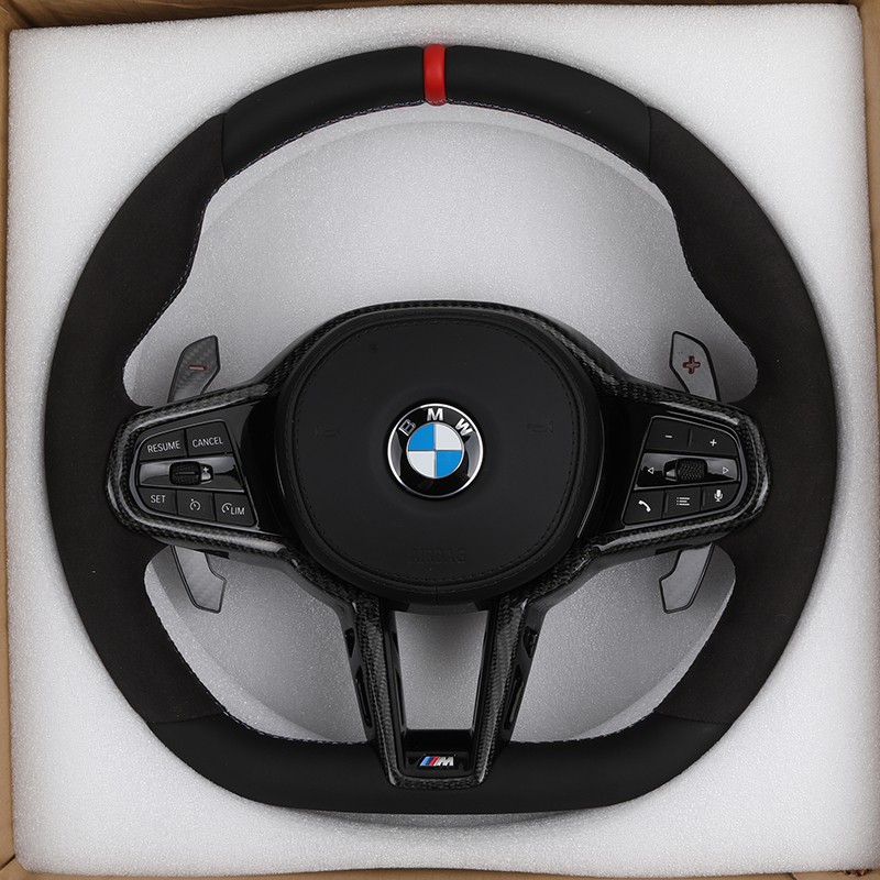 พวงมาลัย Alcantara สำหรับ BMW F80 F82 F90 G20 G30 G80 M430i