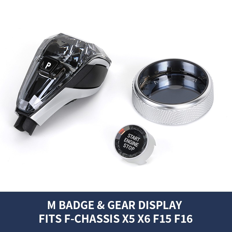 พร้อมเกียร์จอแสดงผลคริสตัลเกียร์ SHIFT KNOB สำหรับ BMW F Series X5 F15 X6 F16